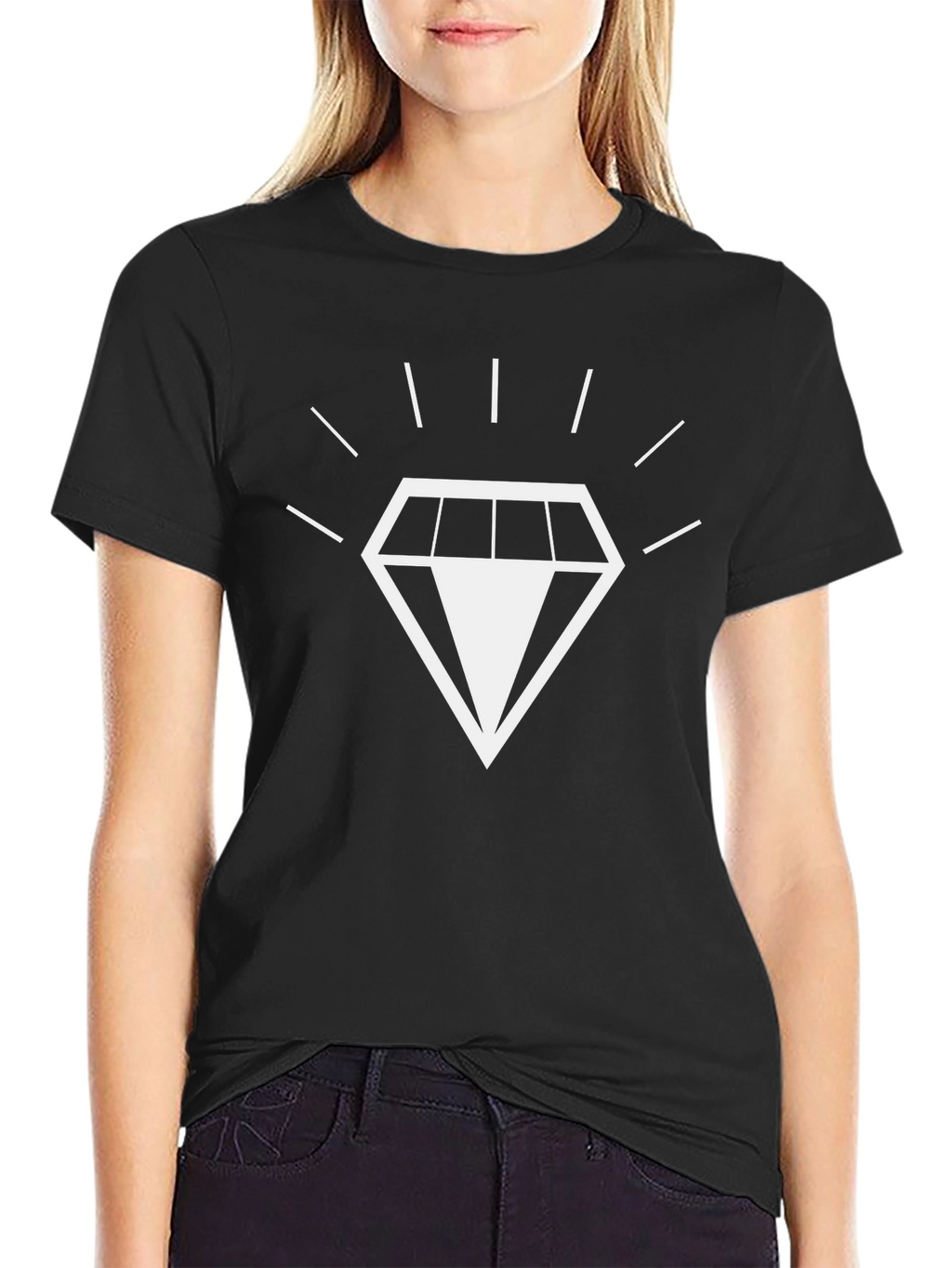 Mens Black T-Shirt with Diamond Graphic