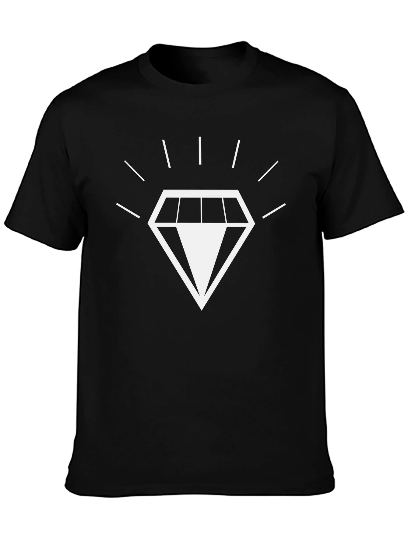 Mens Black T-Shirt with Diamond Graphic