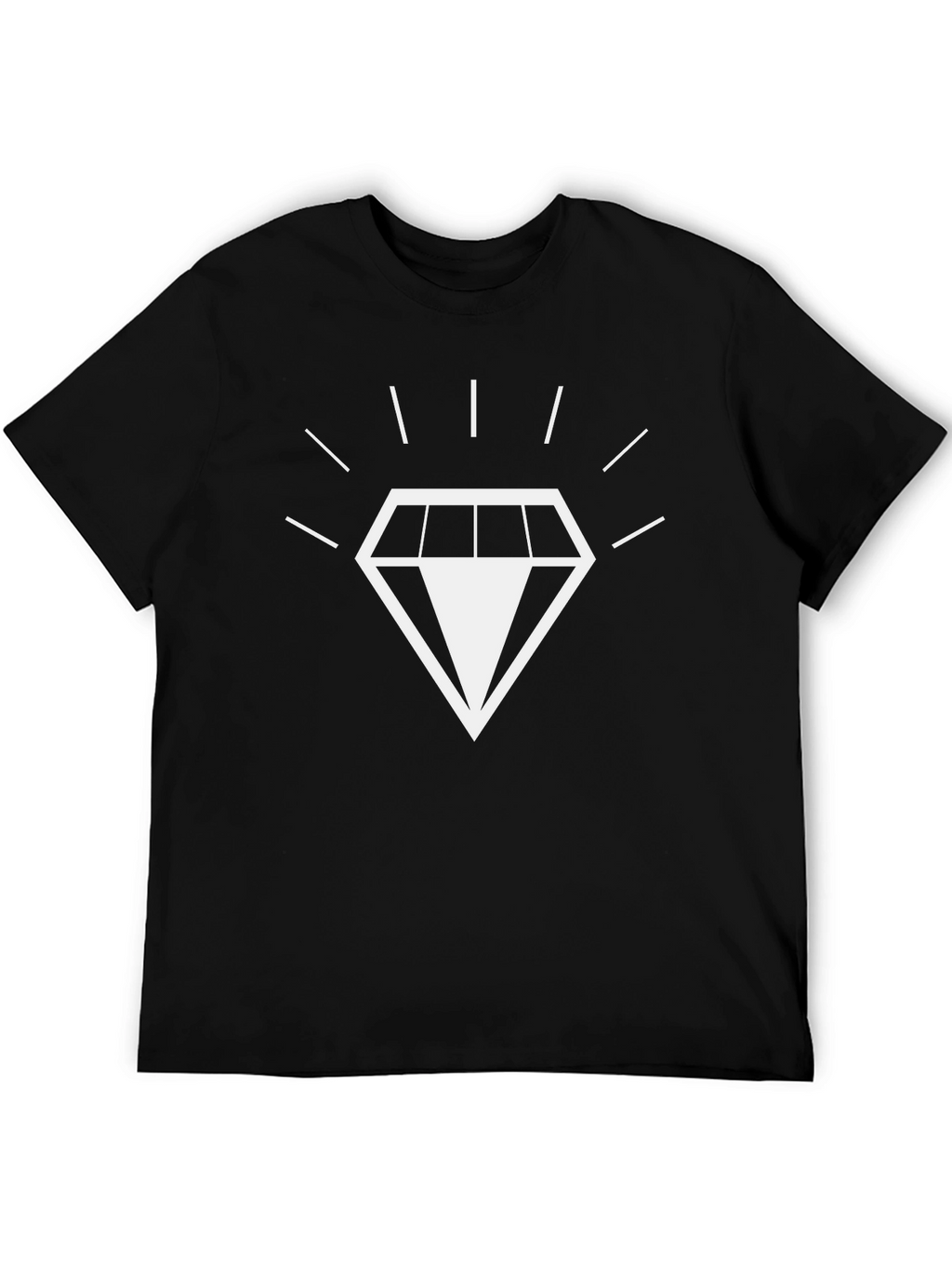 Mens Black T-Shirt with Diamond Graphic