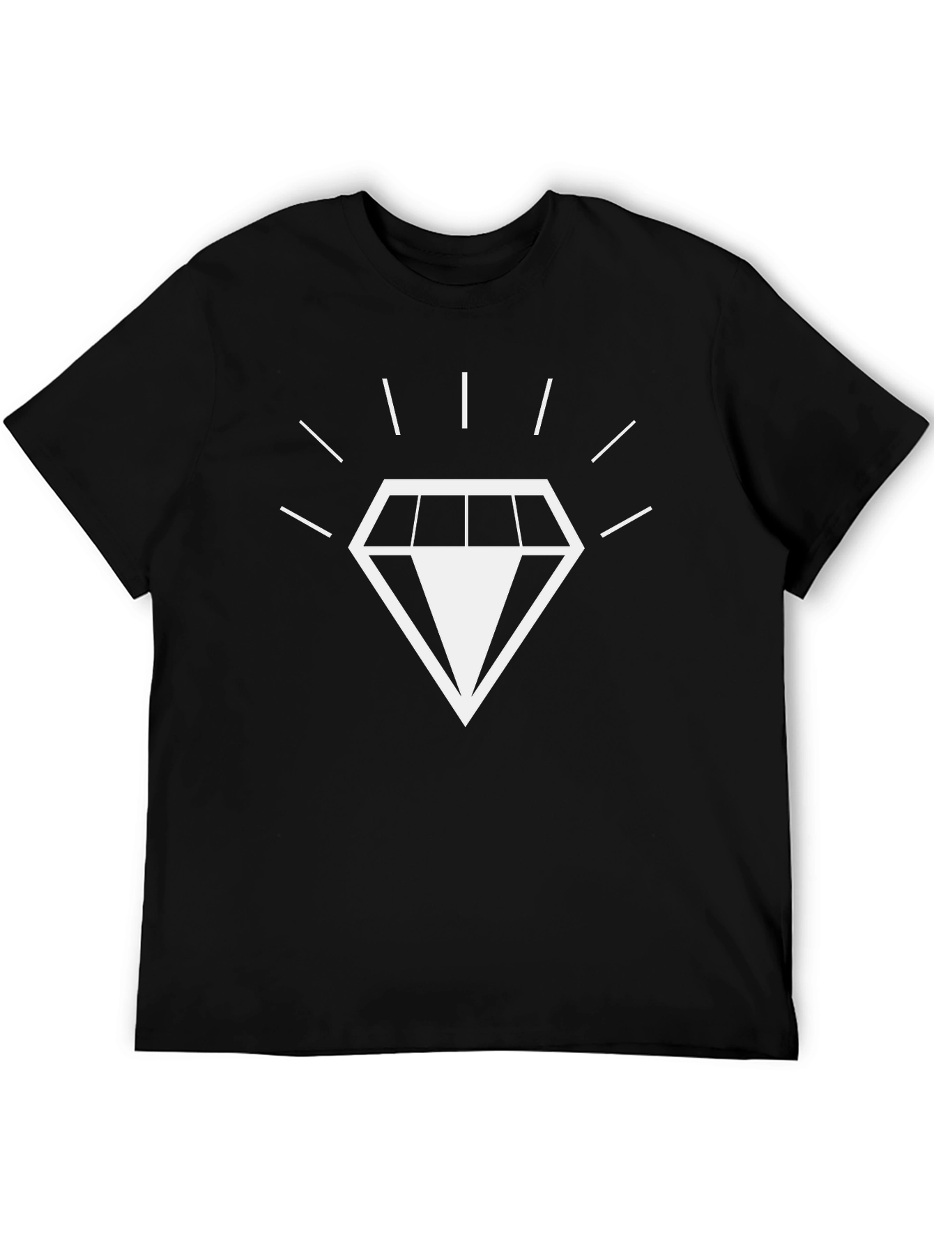 Mens Black T-Shirt with Diamond Graphic