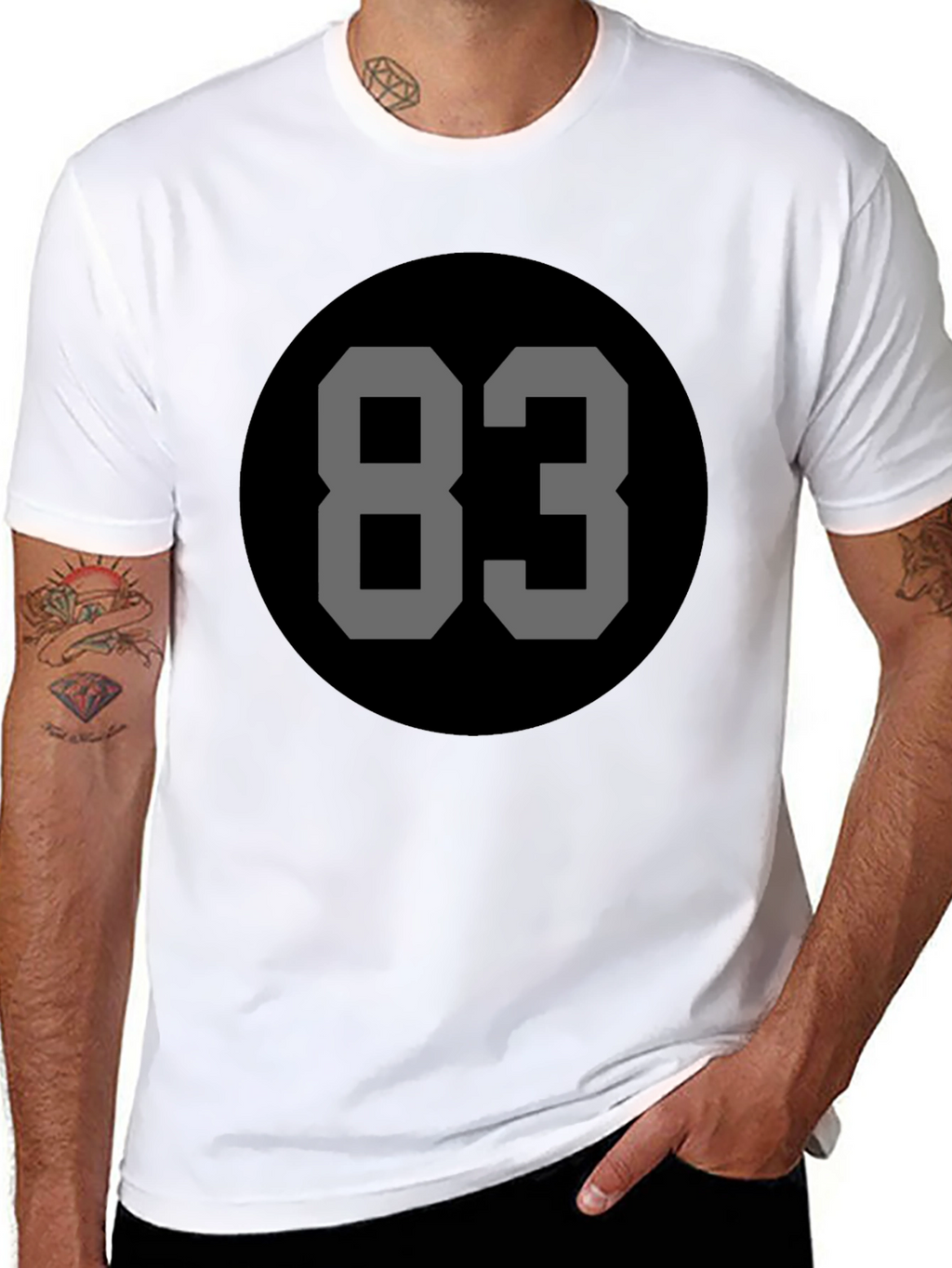 Retro Number 83 Black Tee