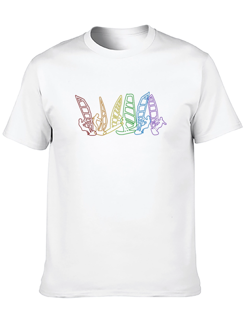 Rainbow Windsurfer Black T-Shirt