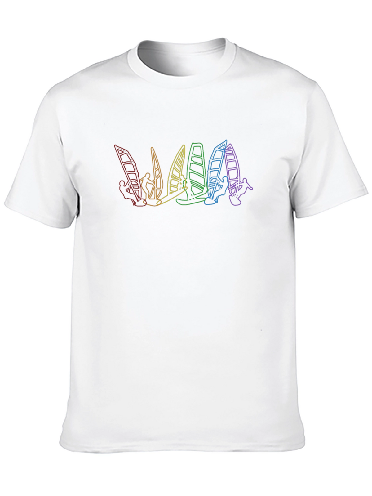 Rainbow Windsurfer Black T-Shirt