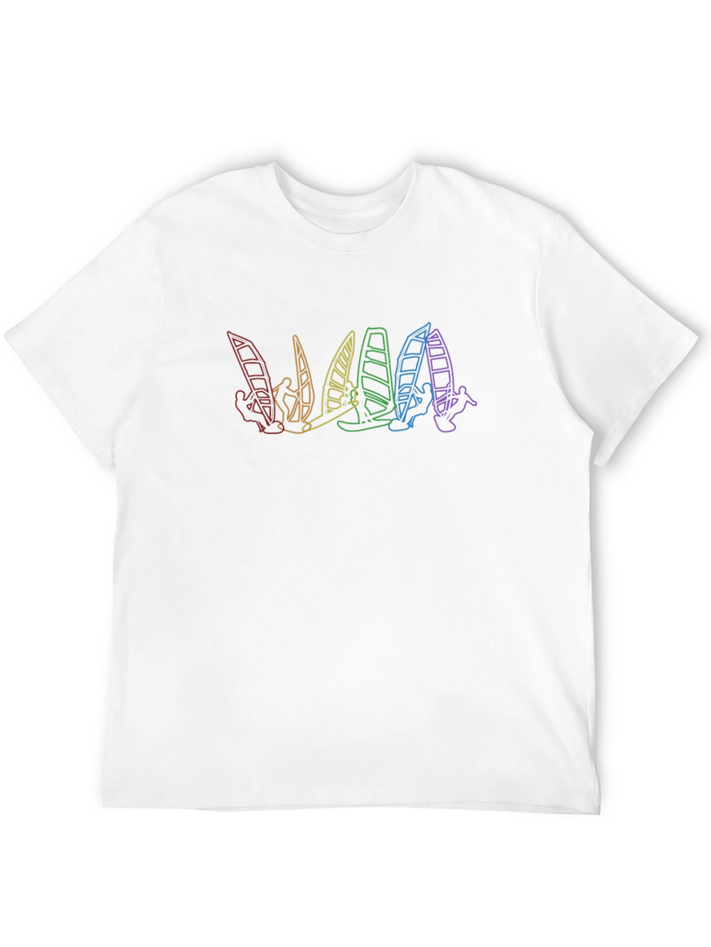 Rainbow Windsurfer Black T-Shirt