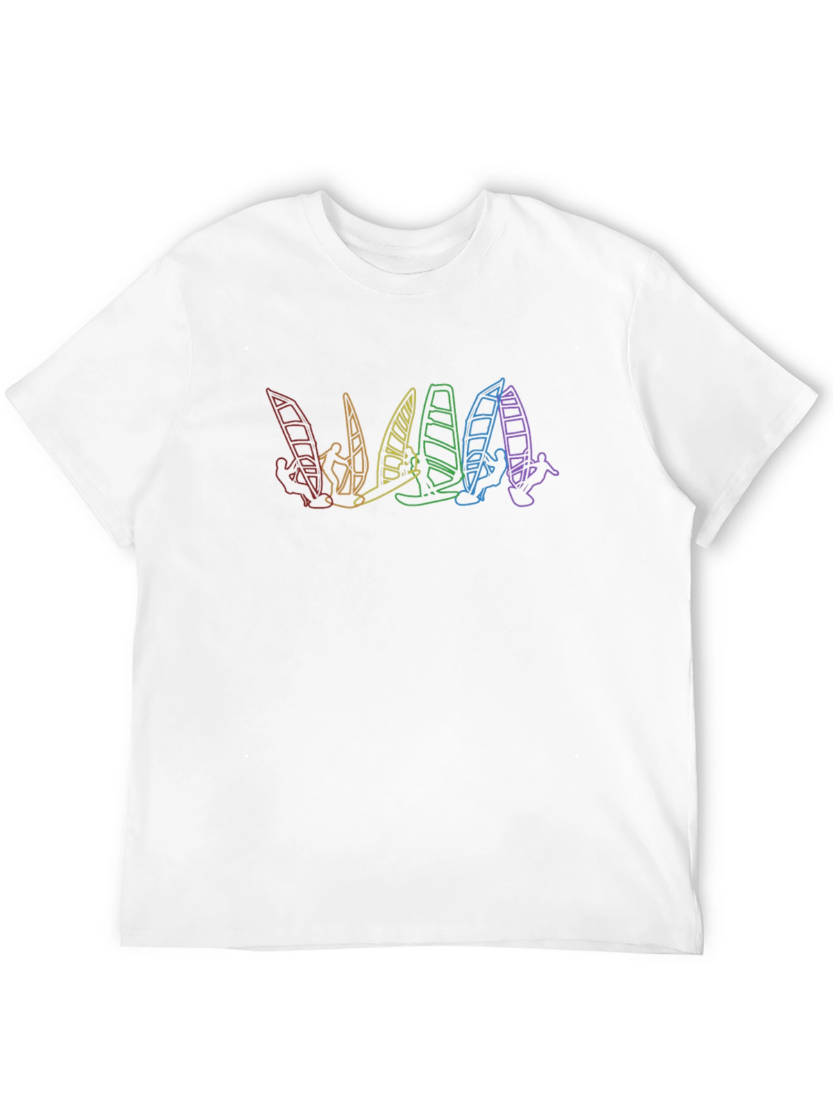 Rainbow Windsurfer Black T-Shirt