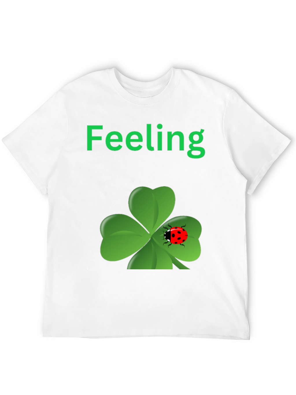Lucky Feeling T-Shirt - Clover & Ladybug Design