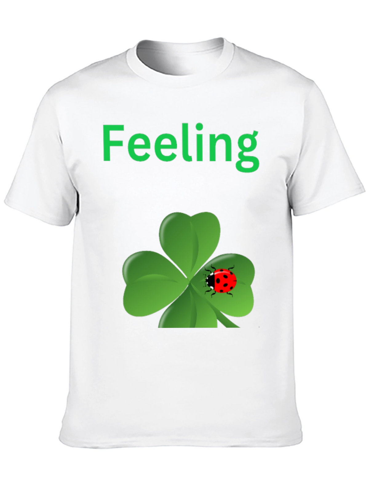 Lucky Feeling T-Shirt - Clover & Ladybug Design