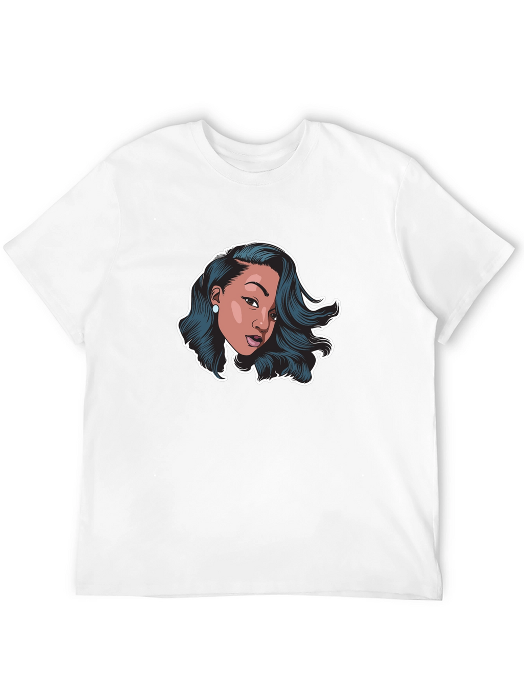 Stylish Black T-Shirt with Woman Graphic