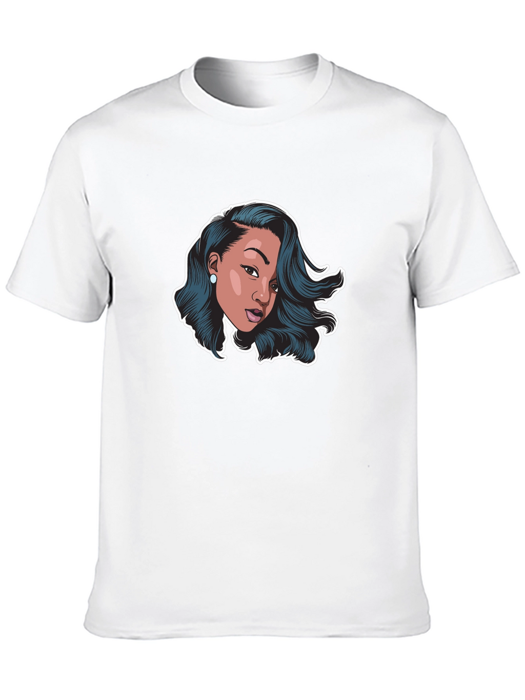 Stylish Black T-Shirt with Woman Graphic