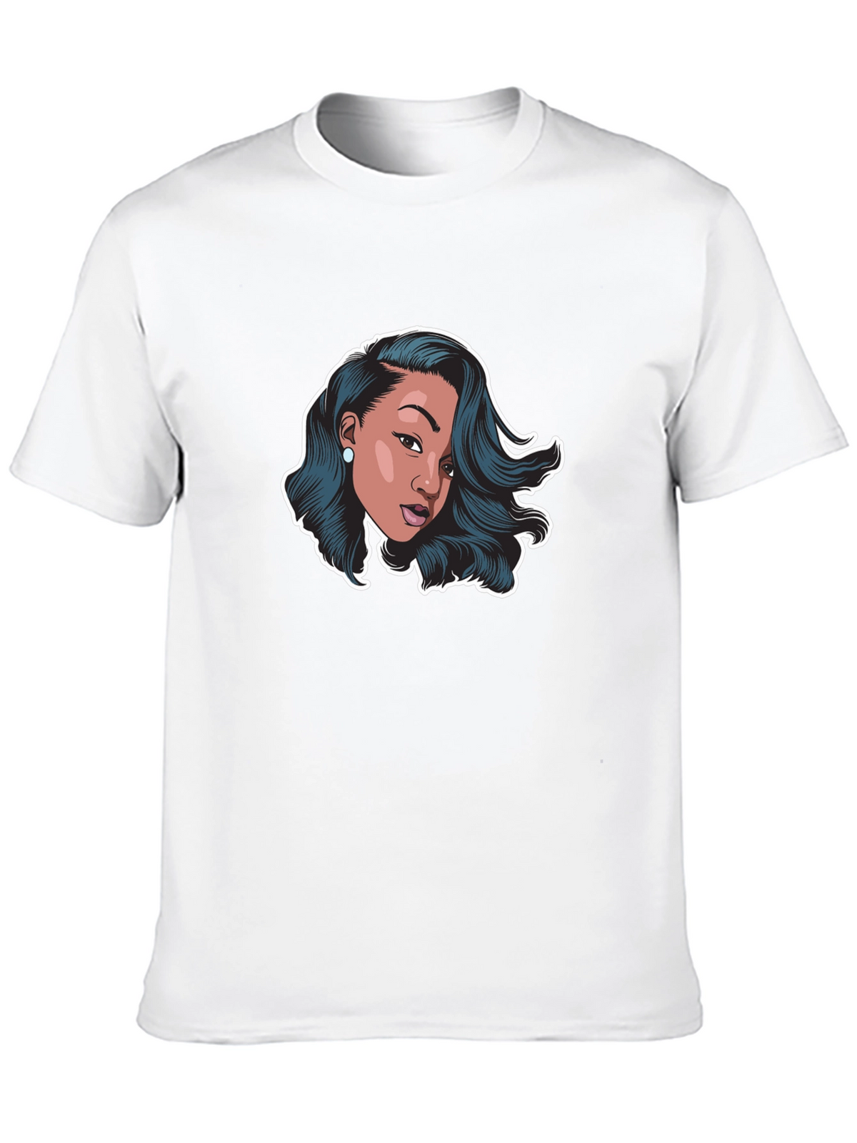 Stylish Black T-Shirt with Woman Graphic