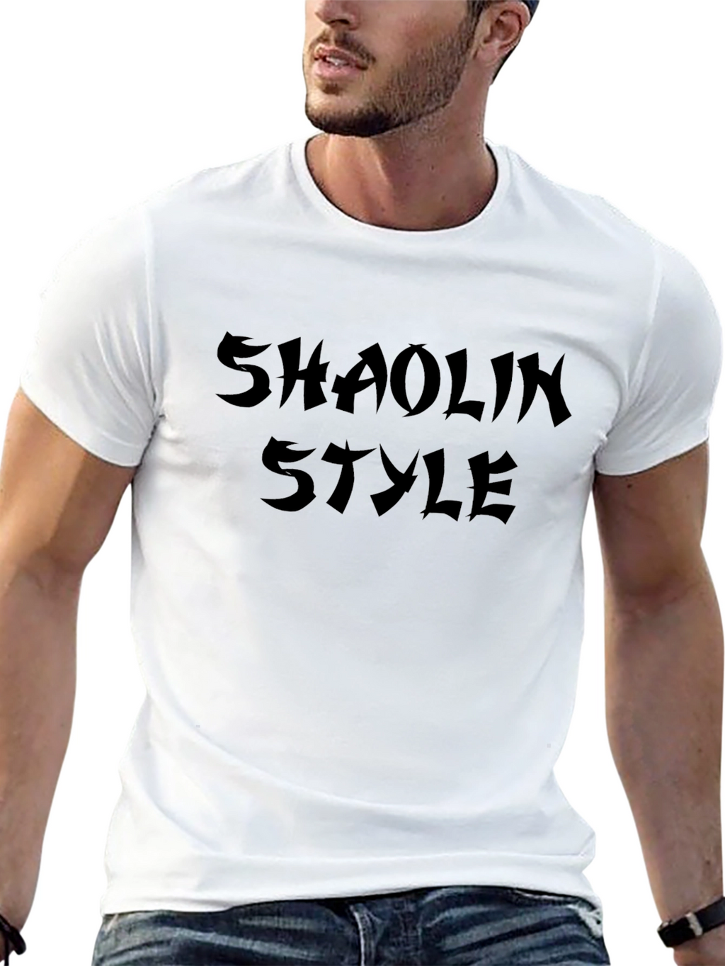 Shaolin Style Graphic Tee - Black Cotton T-Shirt