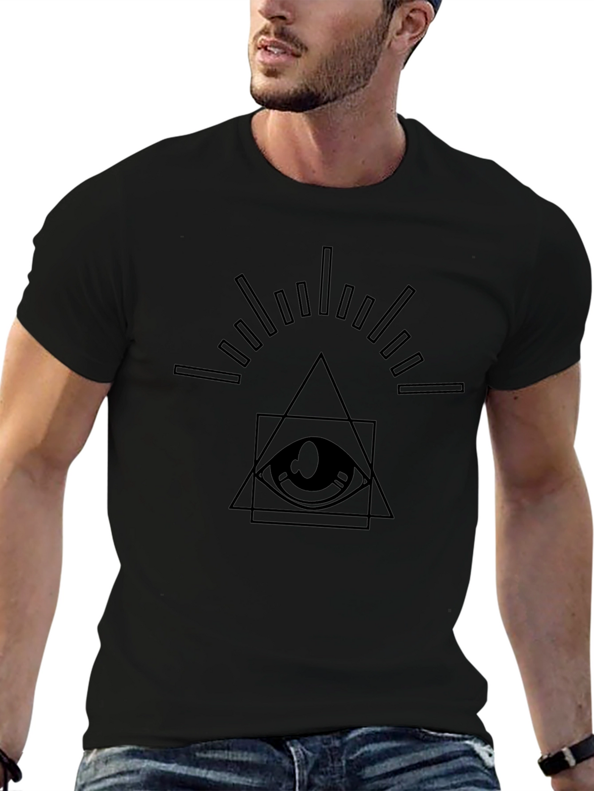 Illuminati Eye Graphic Tee - Mens Black T-Shirt