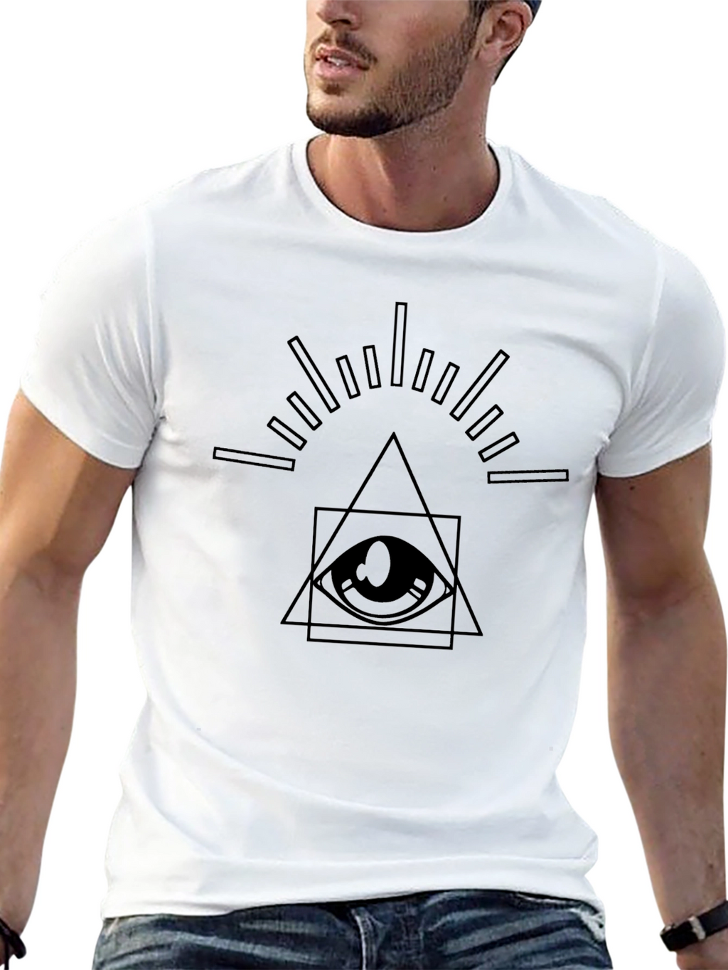 Illuminati Eye Graphic Tee - Mens Black T-Shirt