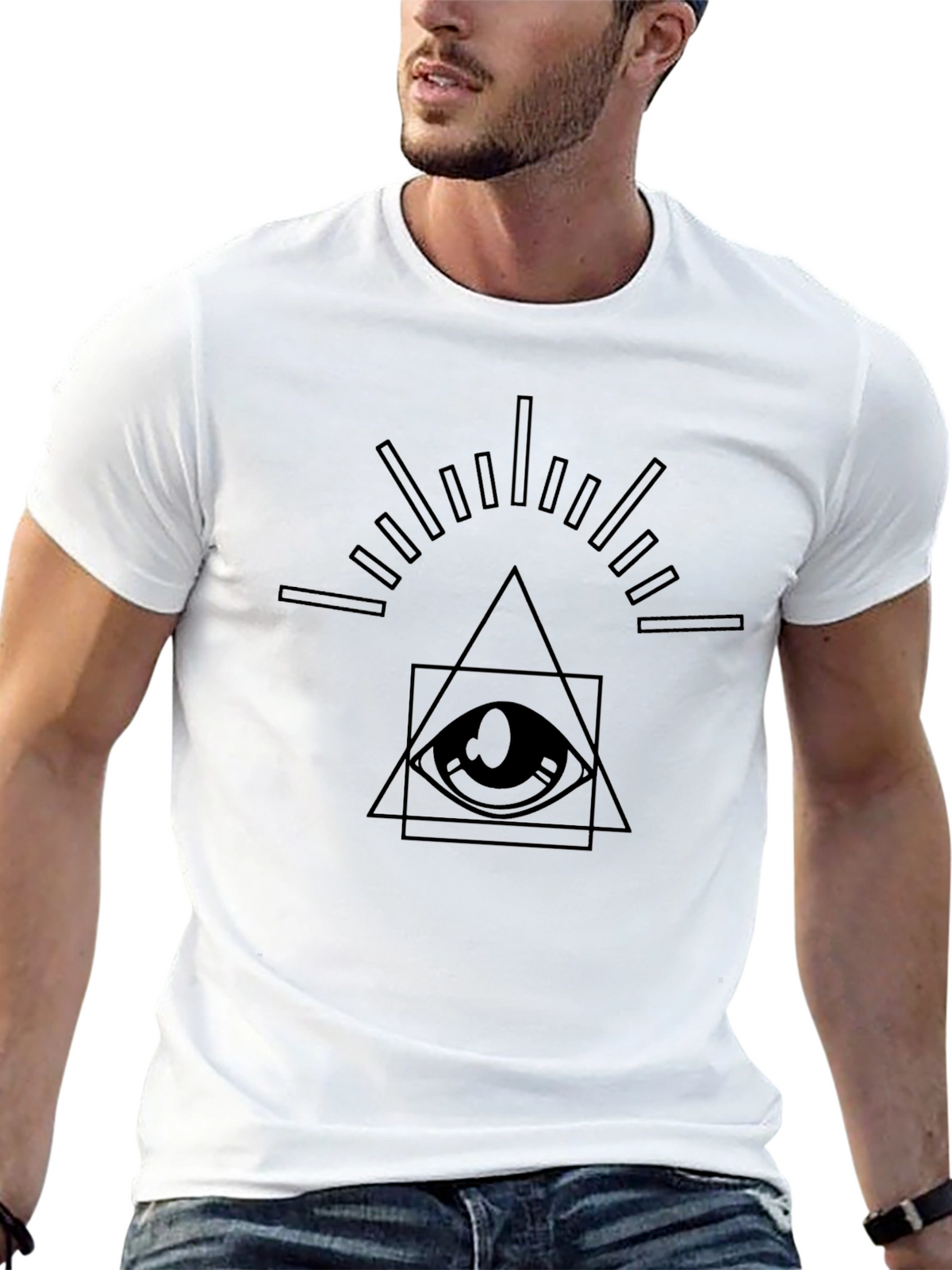 Illuminati Eye Graphic Tee - Mens Black T-Shirt