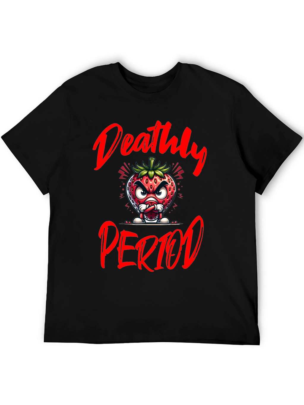 Deathly Period Graphic Tee - Edgy Strawberry Design