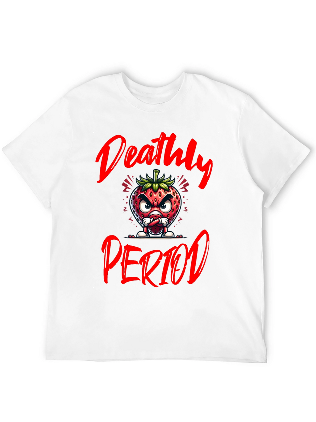 Deathly Period Graphic Tee - Edgy Strawberry Design
