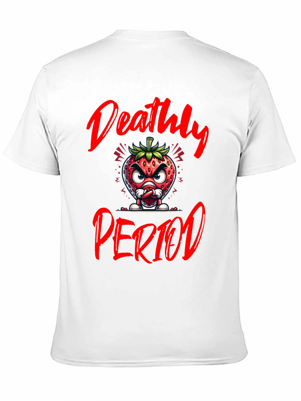 Deathly Period Graphic Tee - Edgy Strawberry Design