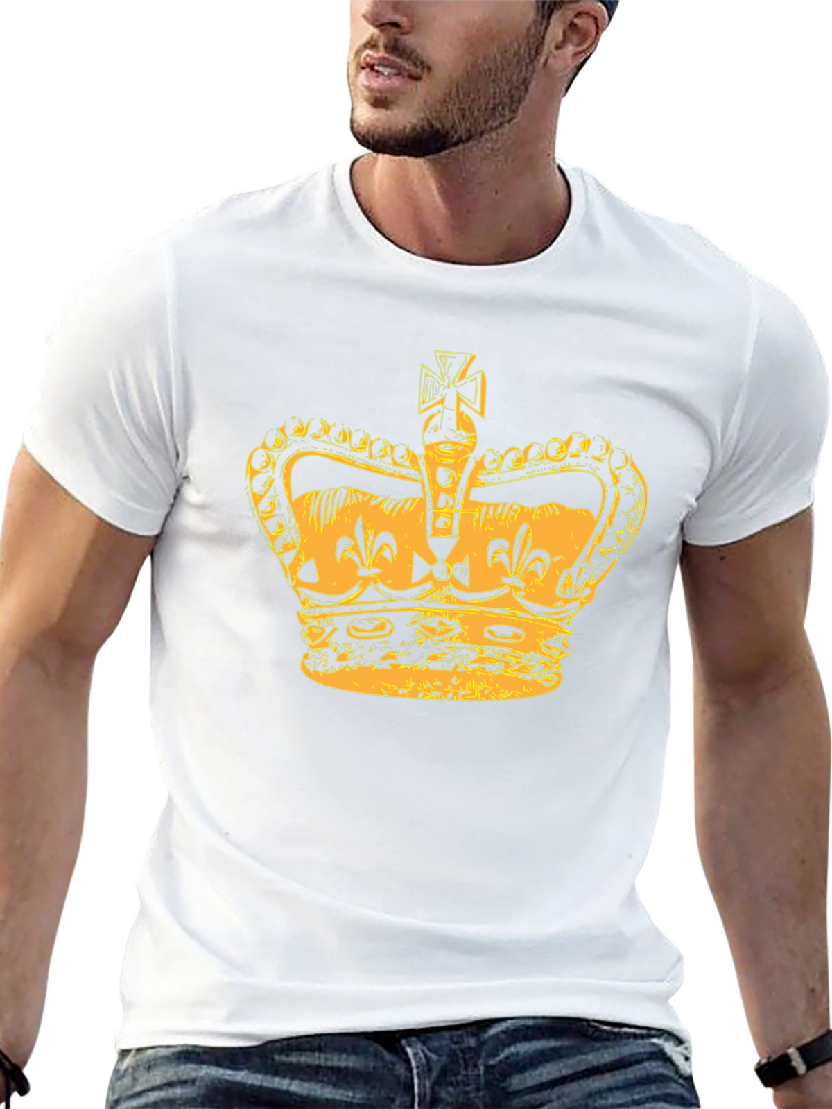 Crown Graphic Tee - Stylish Mens Black T-Shirt
