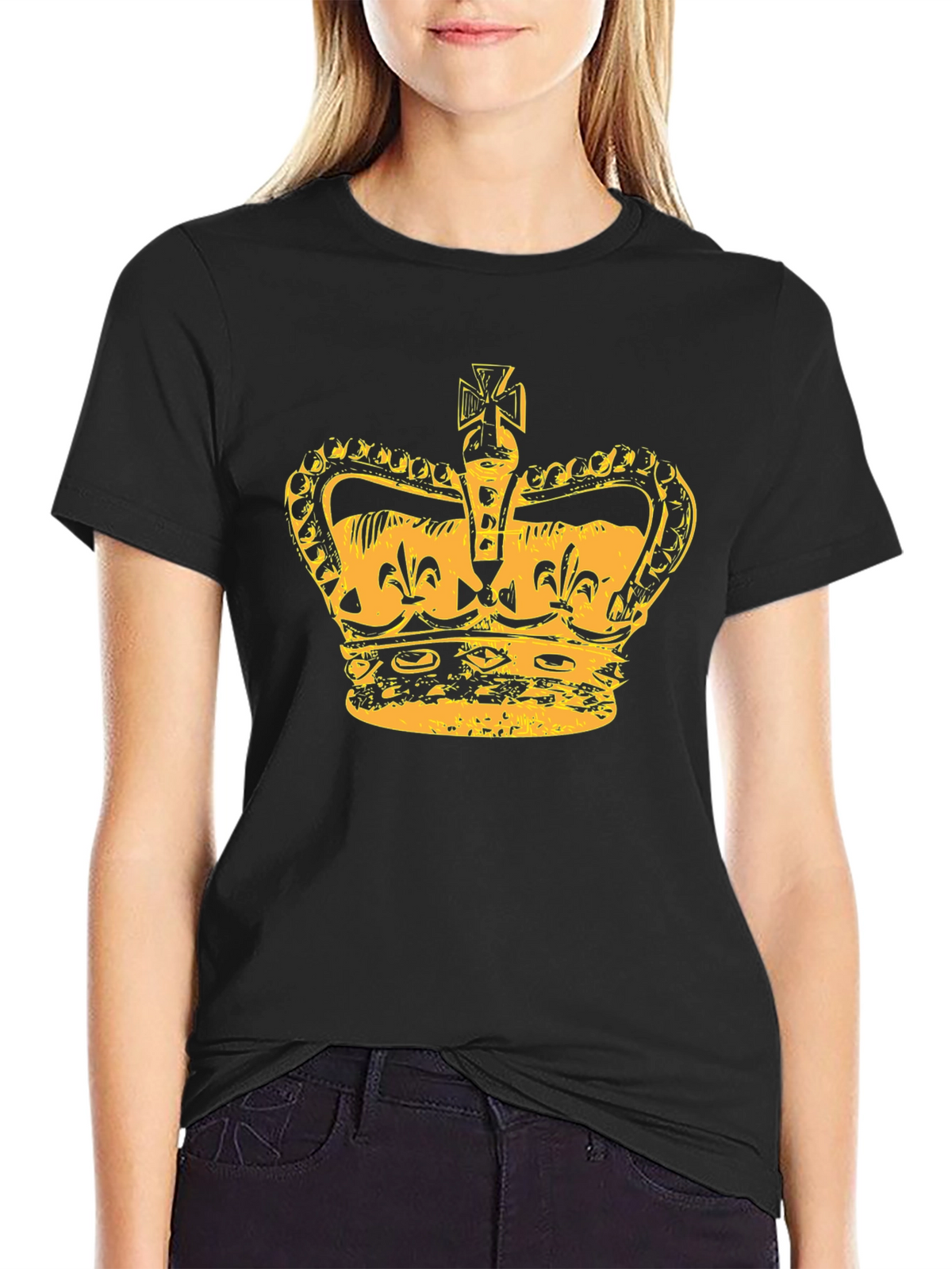 Crown Graphic Tee - Stylish Mens Black T-Shirt