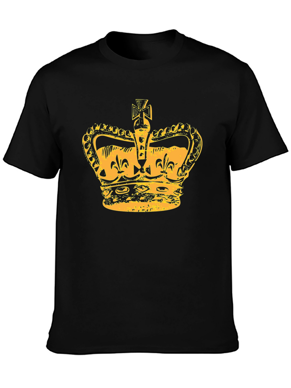 Crown Graphic Tee - Stylish Mens Black T-Shirt