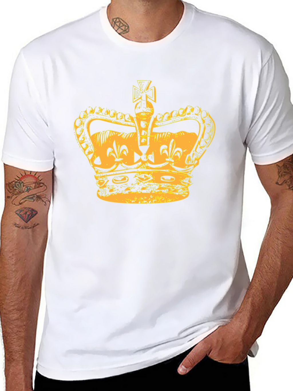 Crown Graphic Tee - Stylish Mens Black T-Shirt