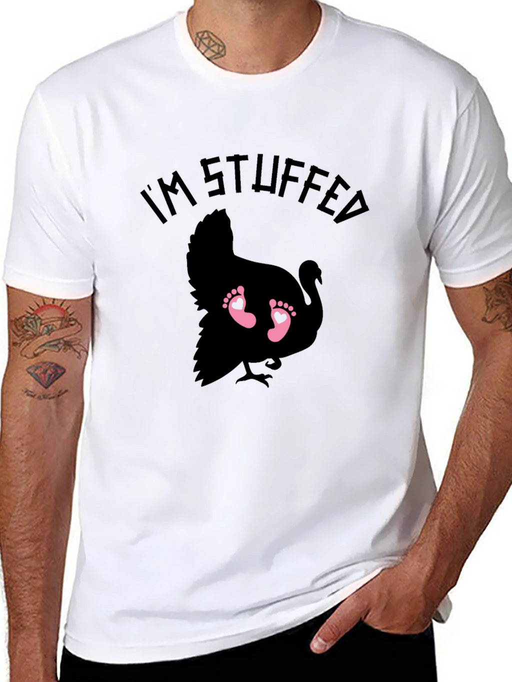 Im Stuffed Turkey Baby Feet Graphic Tee