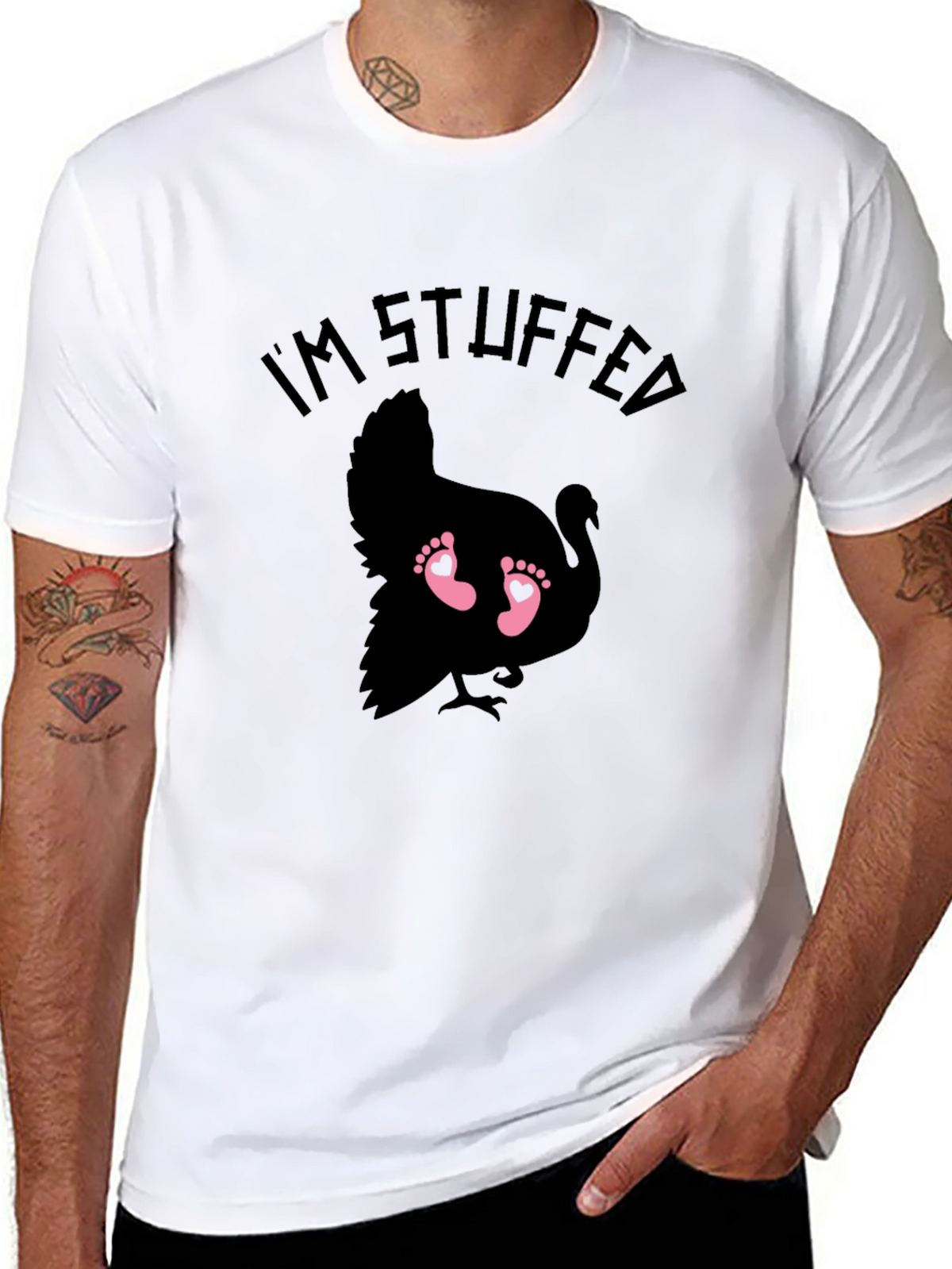Im Stuffed Turkey Baby Feet Graphic Tee