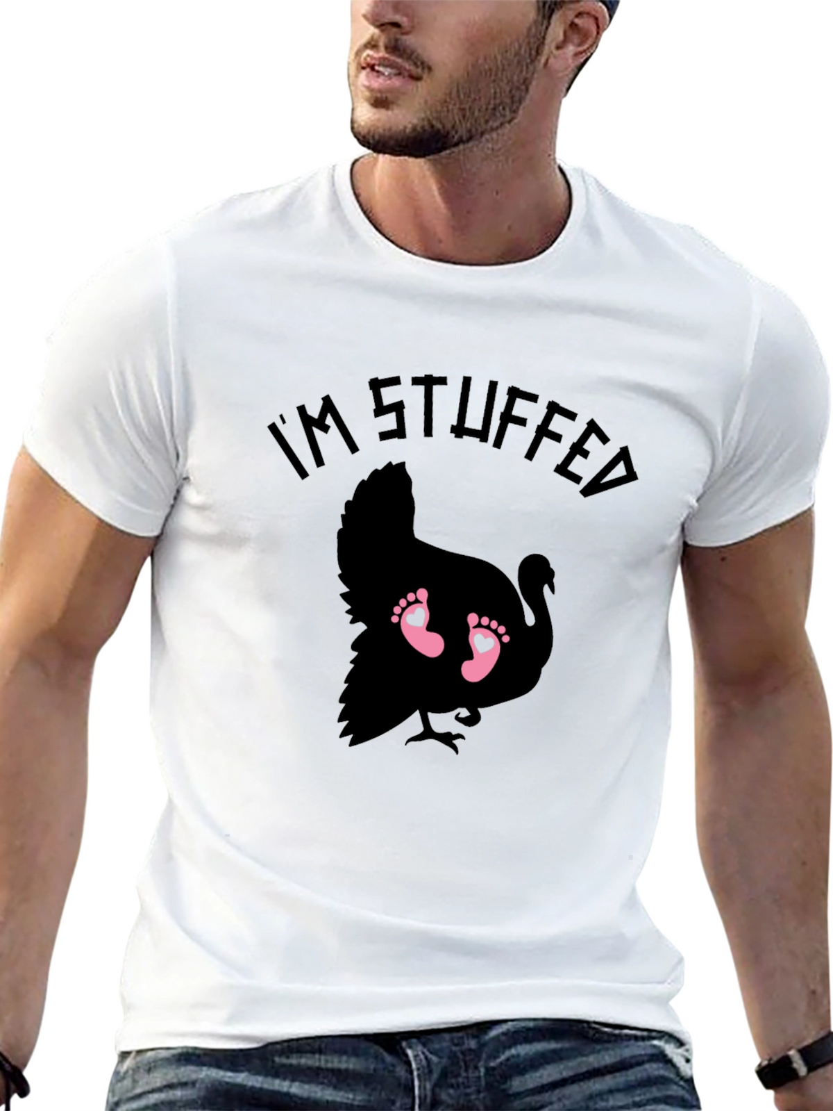Im Stuffed Turkey Baby Feet Graphic Tee