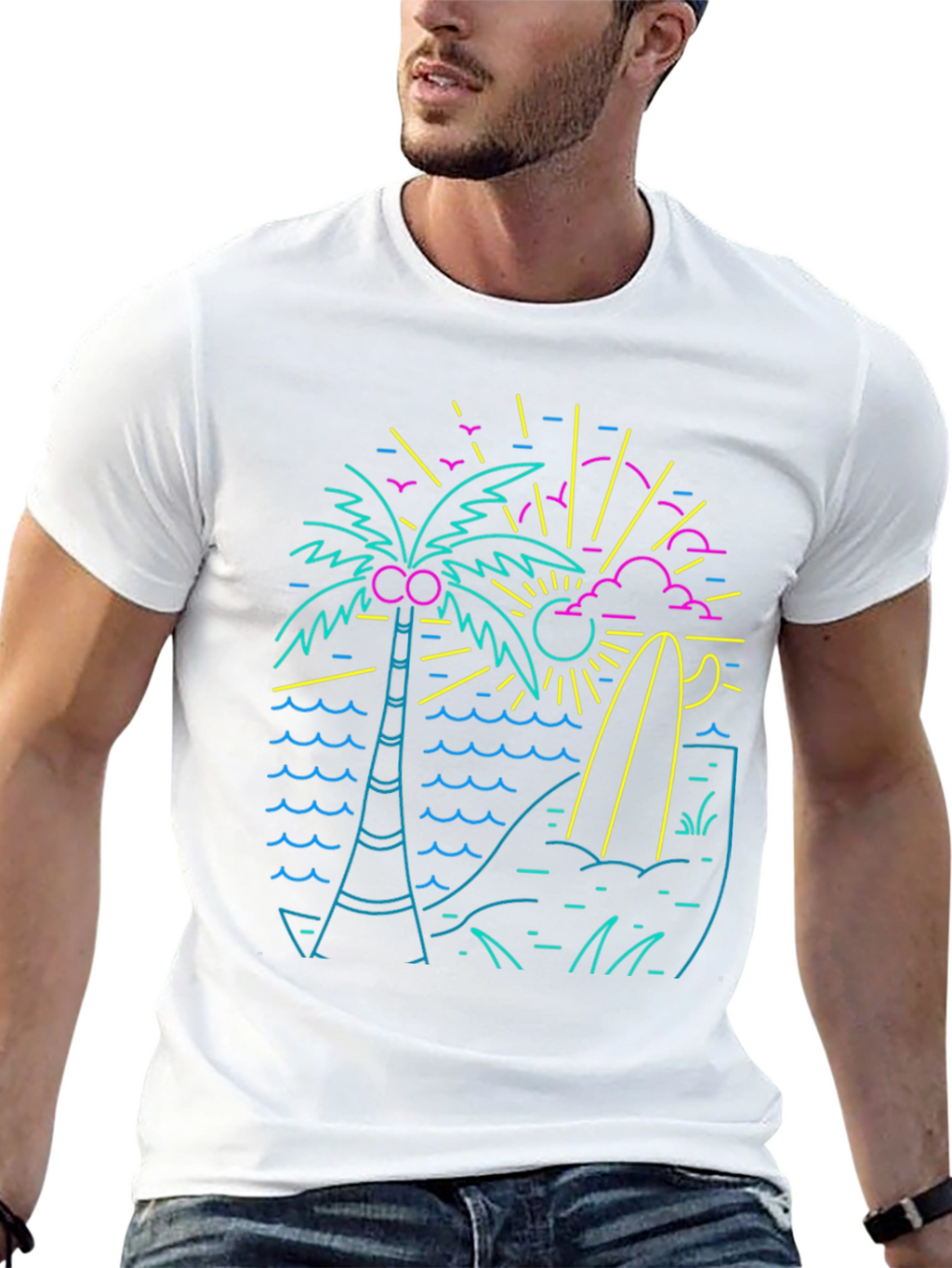 Neon Retro Surf Tee