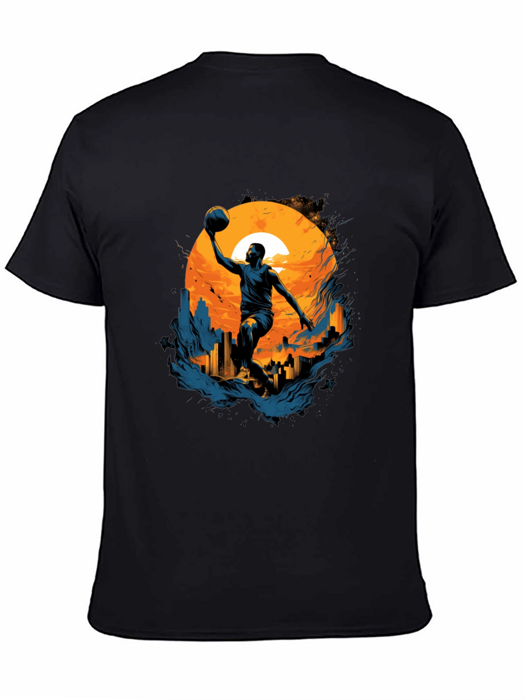 Basketball Sunset Graphic Tee - Cool Urban Style