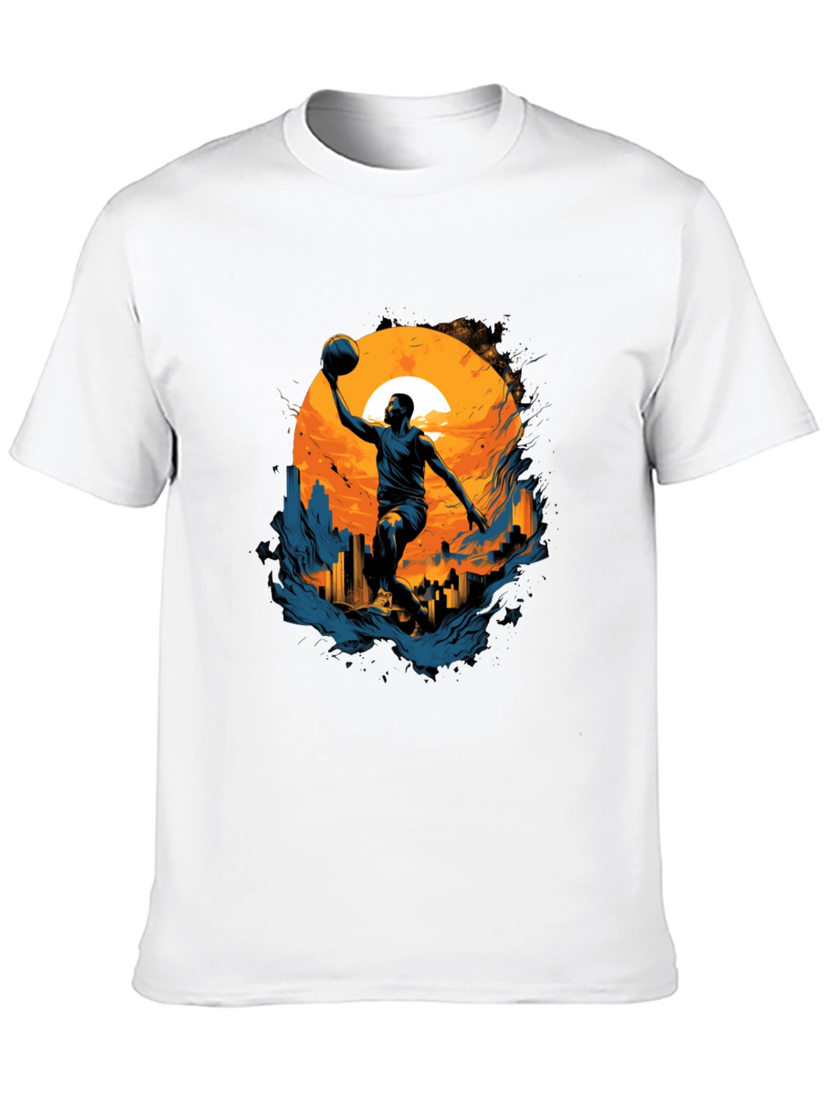 Basketball Sunset Graphic Tee - Cool Urban Style