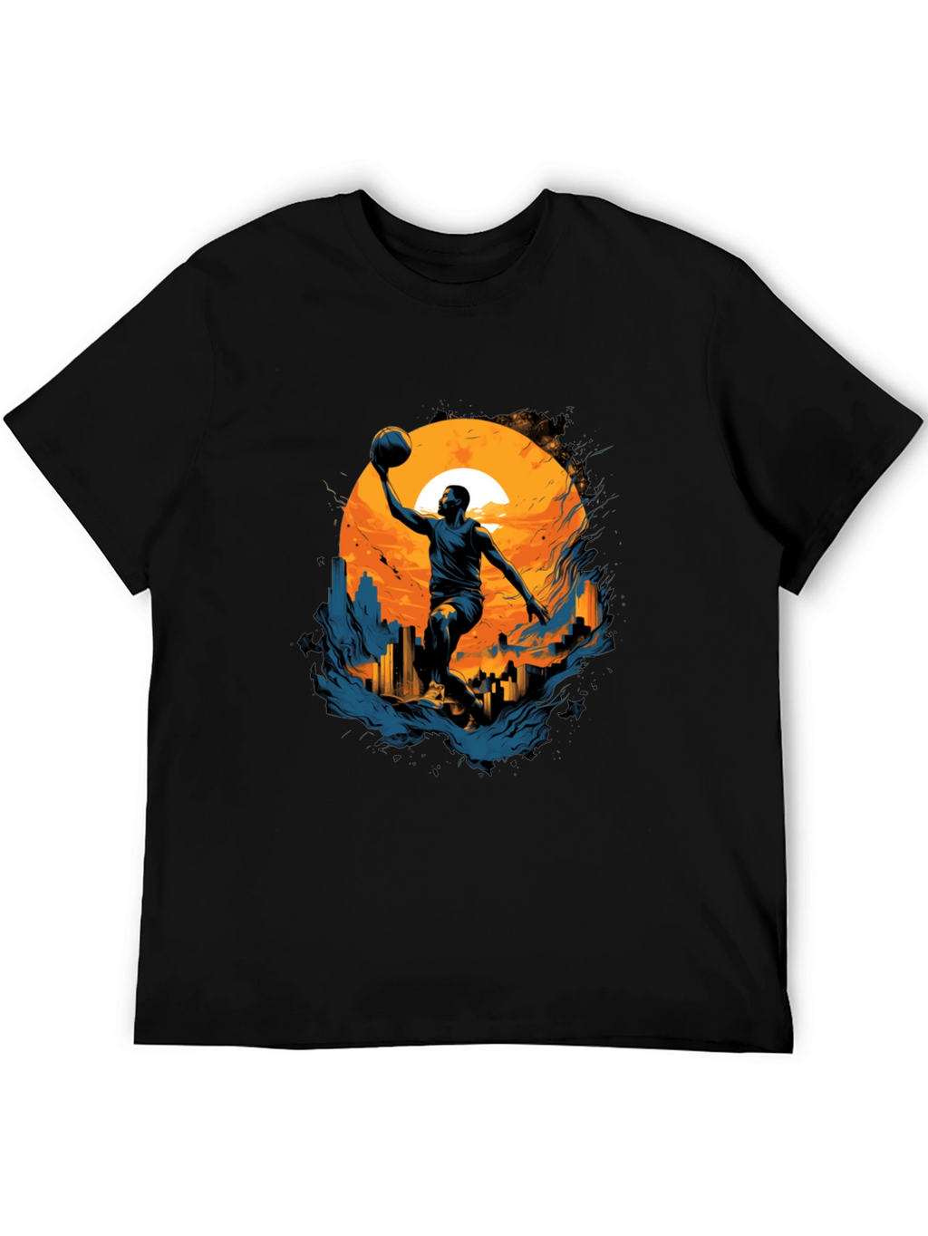 Basketball Sunset Graphic Tee - Cool Urban Style