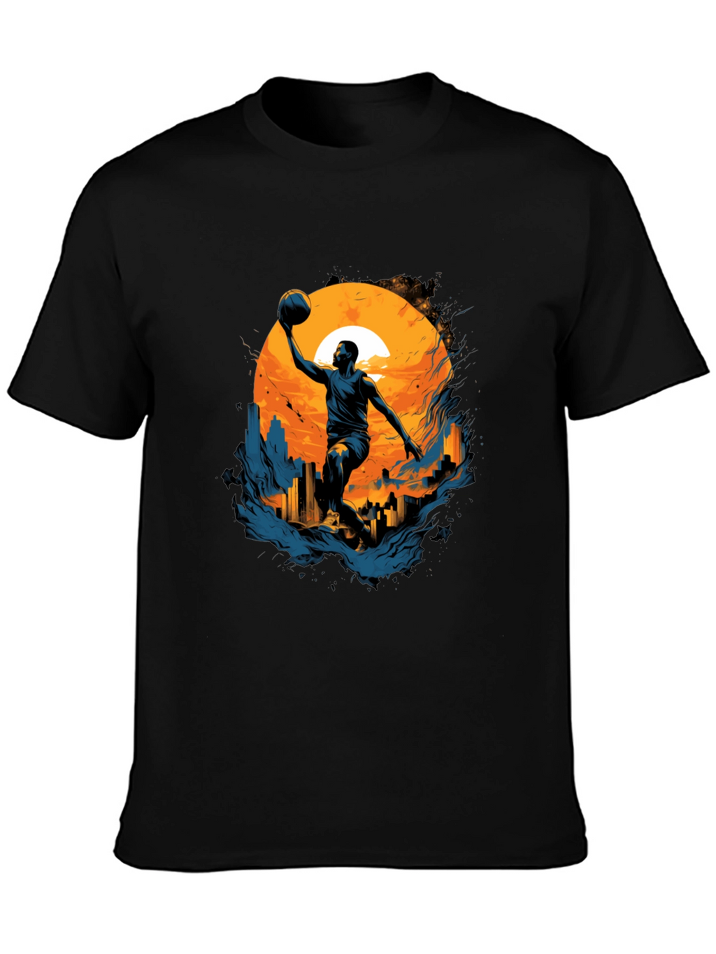 Basketball Sunset Graphic Tee - Cool Urban Style