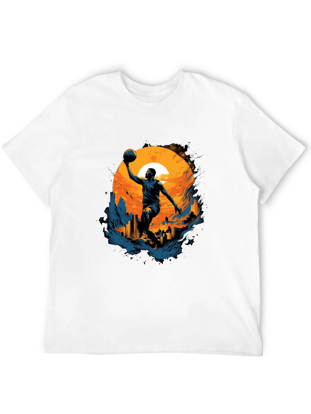 Basketball Sunset Graphic Tee - Cool Urban Style
