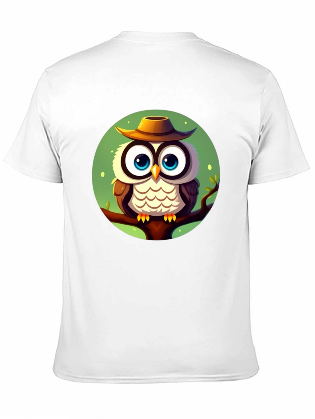 Owl with Hat Graphic Tee - Mens Black T-Shirt