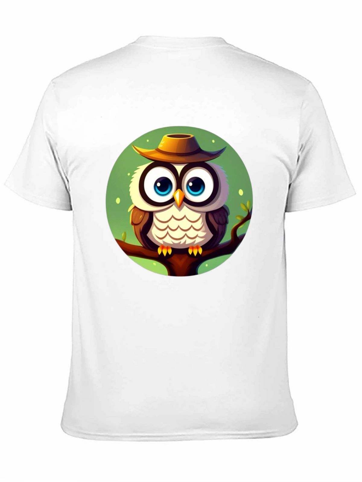 Owl with Hat Graphic Tee - Mens Black T-Shirt