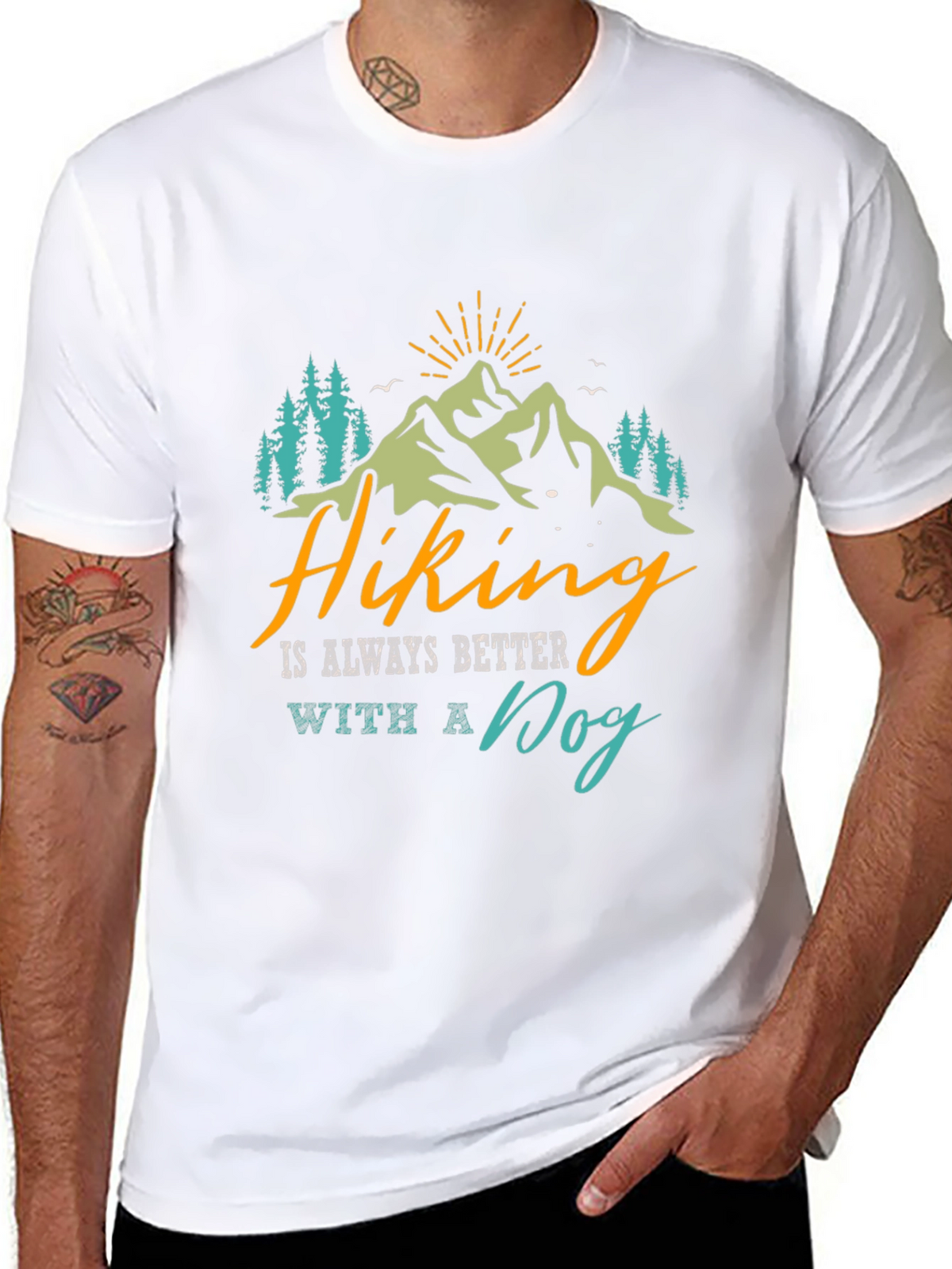 Hiking With a Dog Graphic Tee