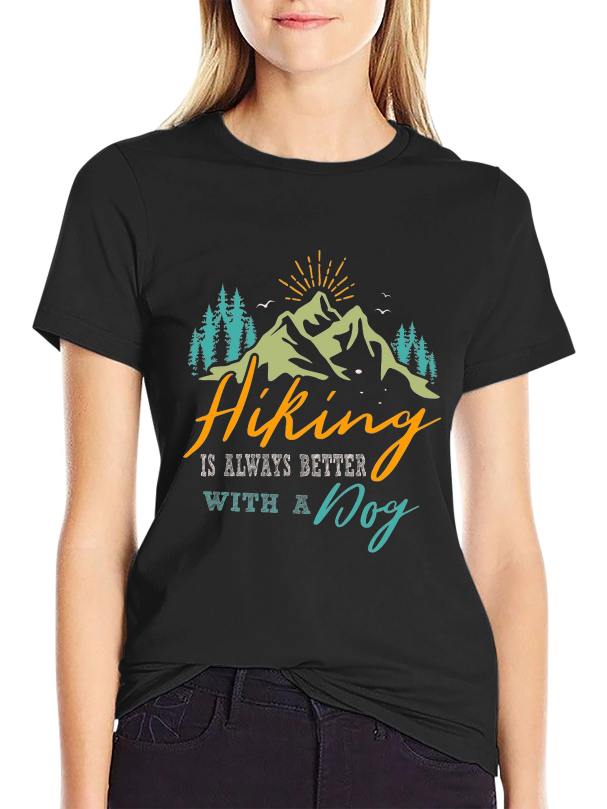 Hiking With a Dog Graphic Tee