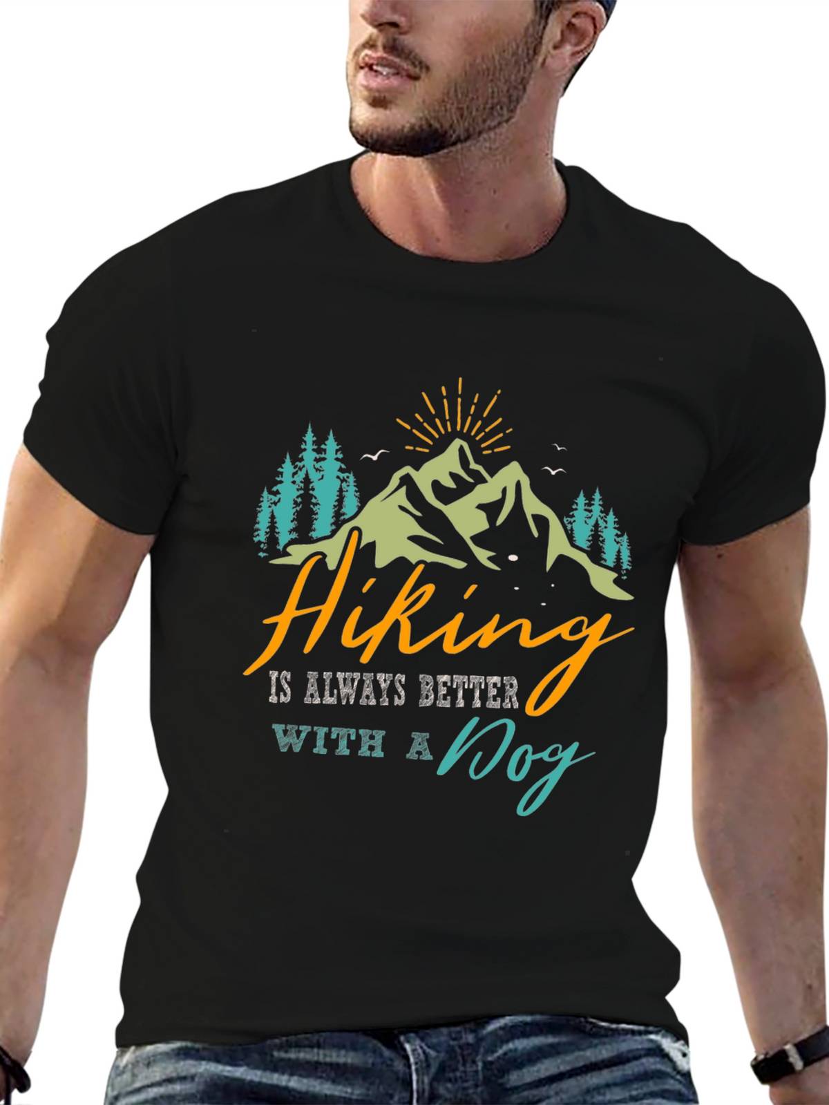 Hiking With a Dog Graphic Tee