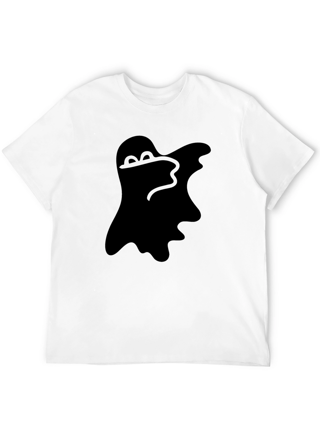 Spooky Ghost Graphic Tee - Classic Black T-Shirt