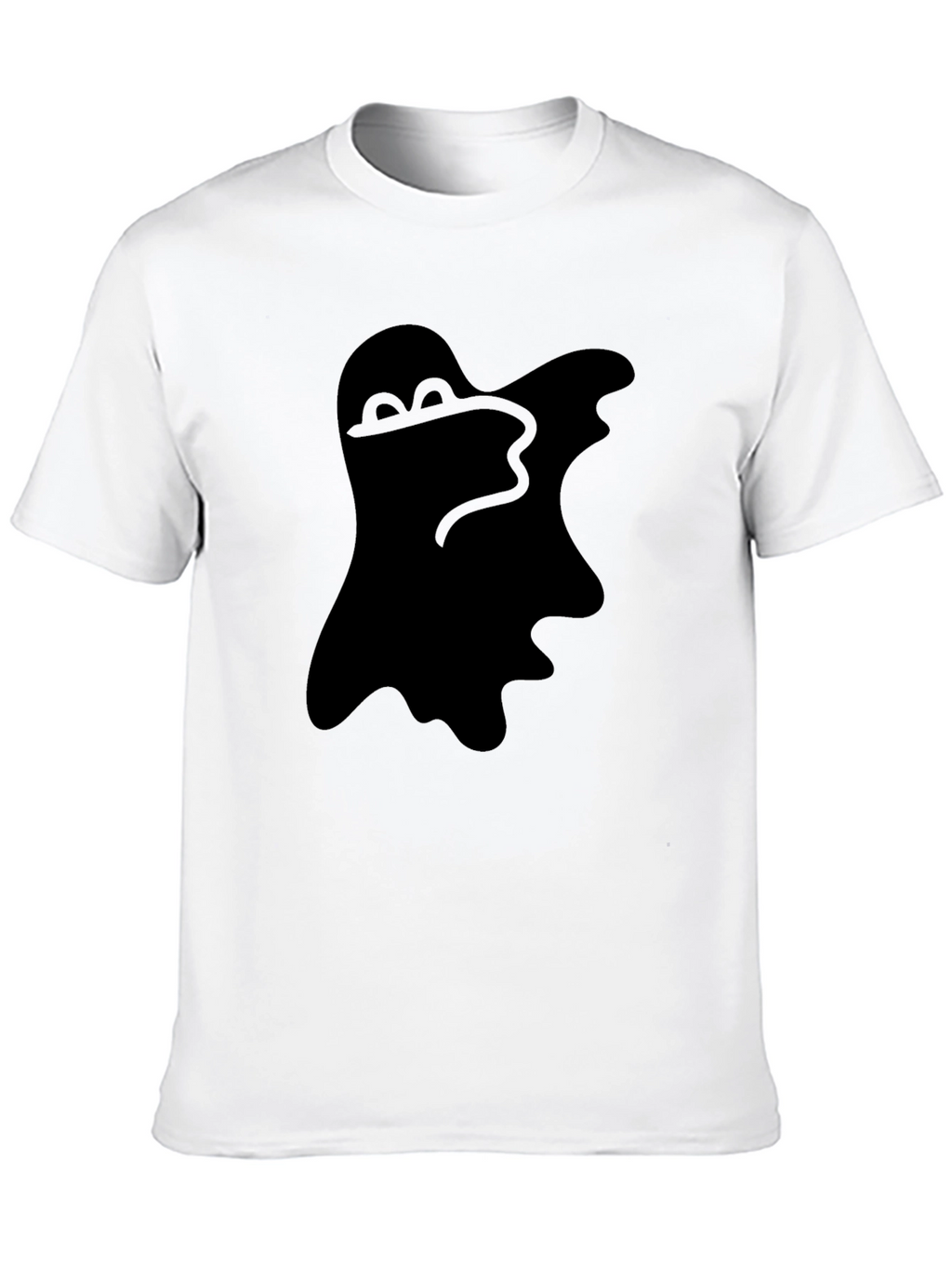 Spooky Ghost Graphic Tee - Classic Black T-Shirt