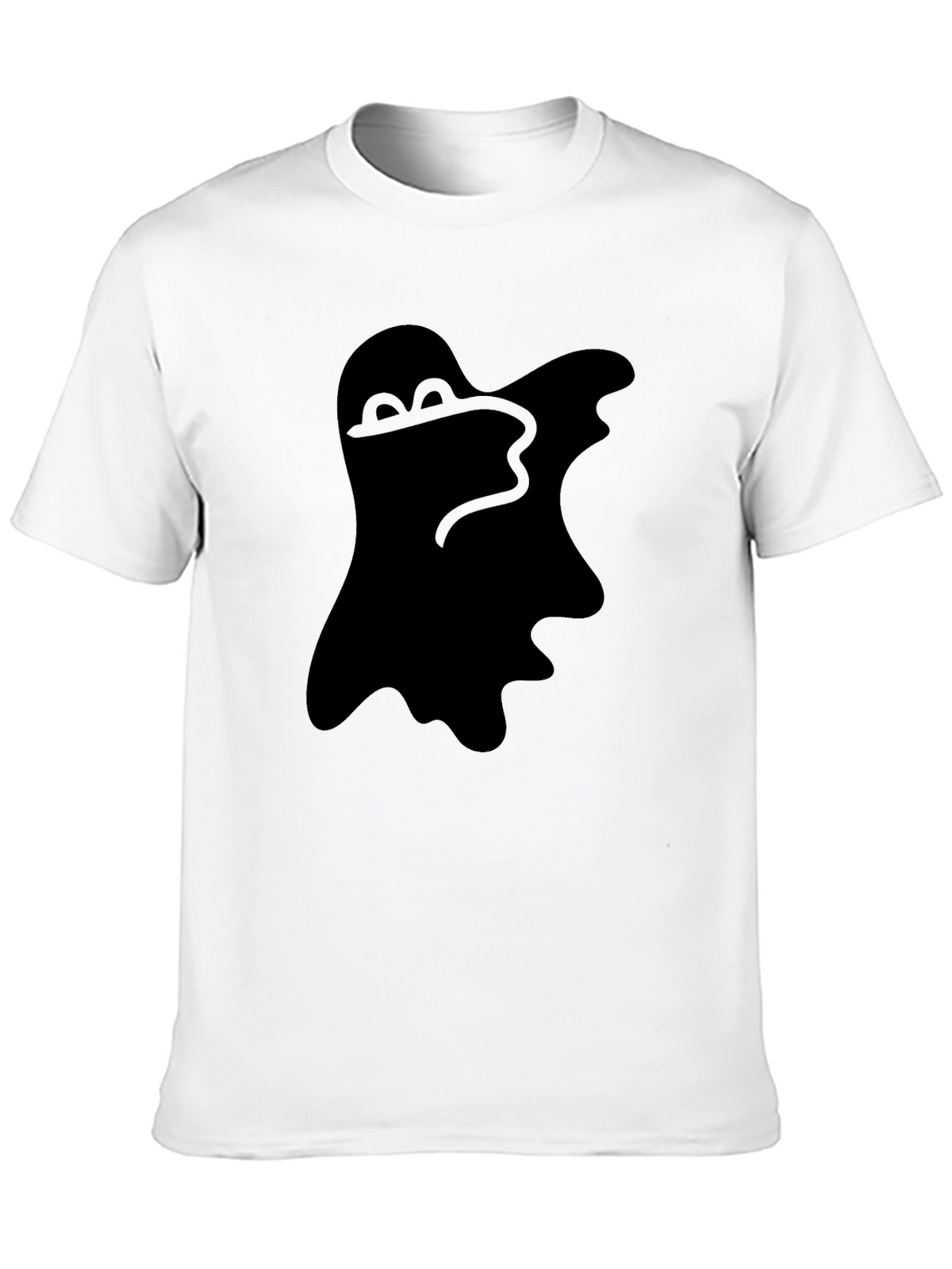 Spooky Ghost Graphic Tee - Classic Black T-Shirt