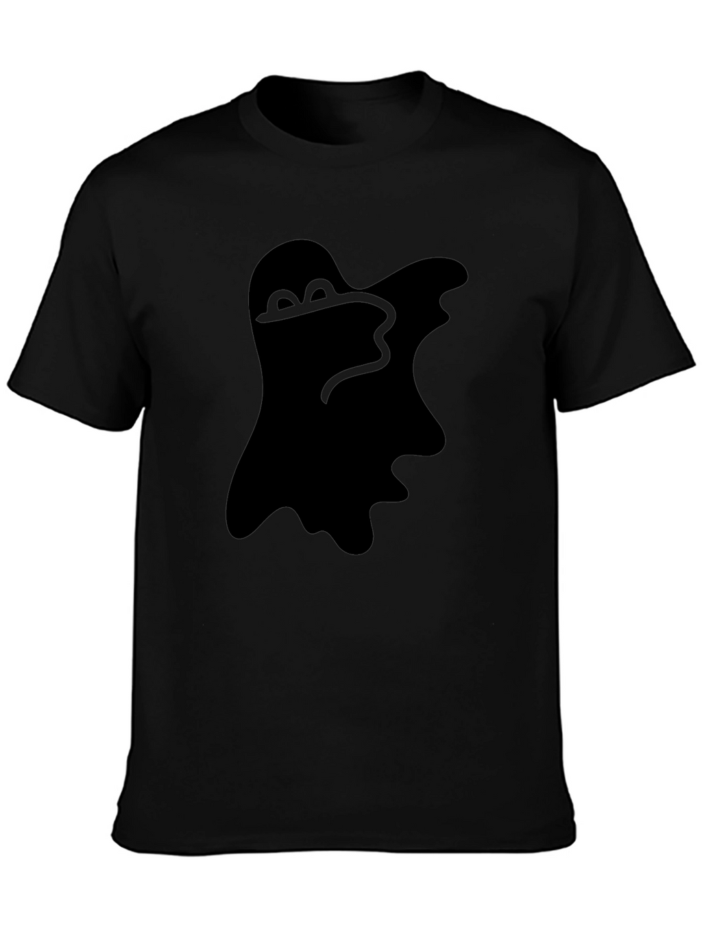 Spooky Ghost Graphic Tee - Classic Black T-Shirt
