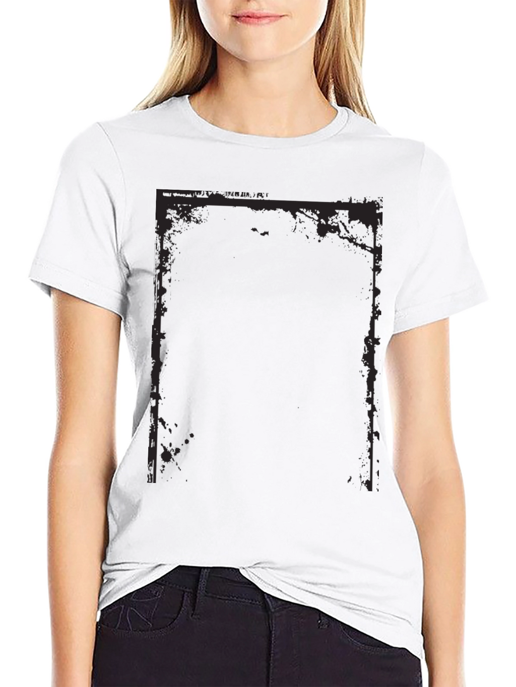 Edgy Graphic Tee - Black Cotton Blend