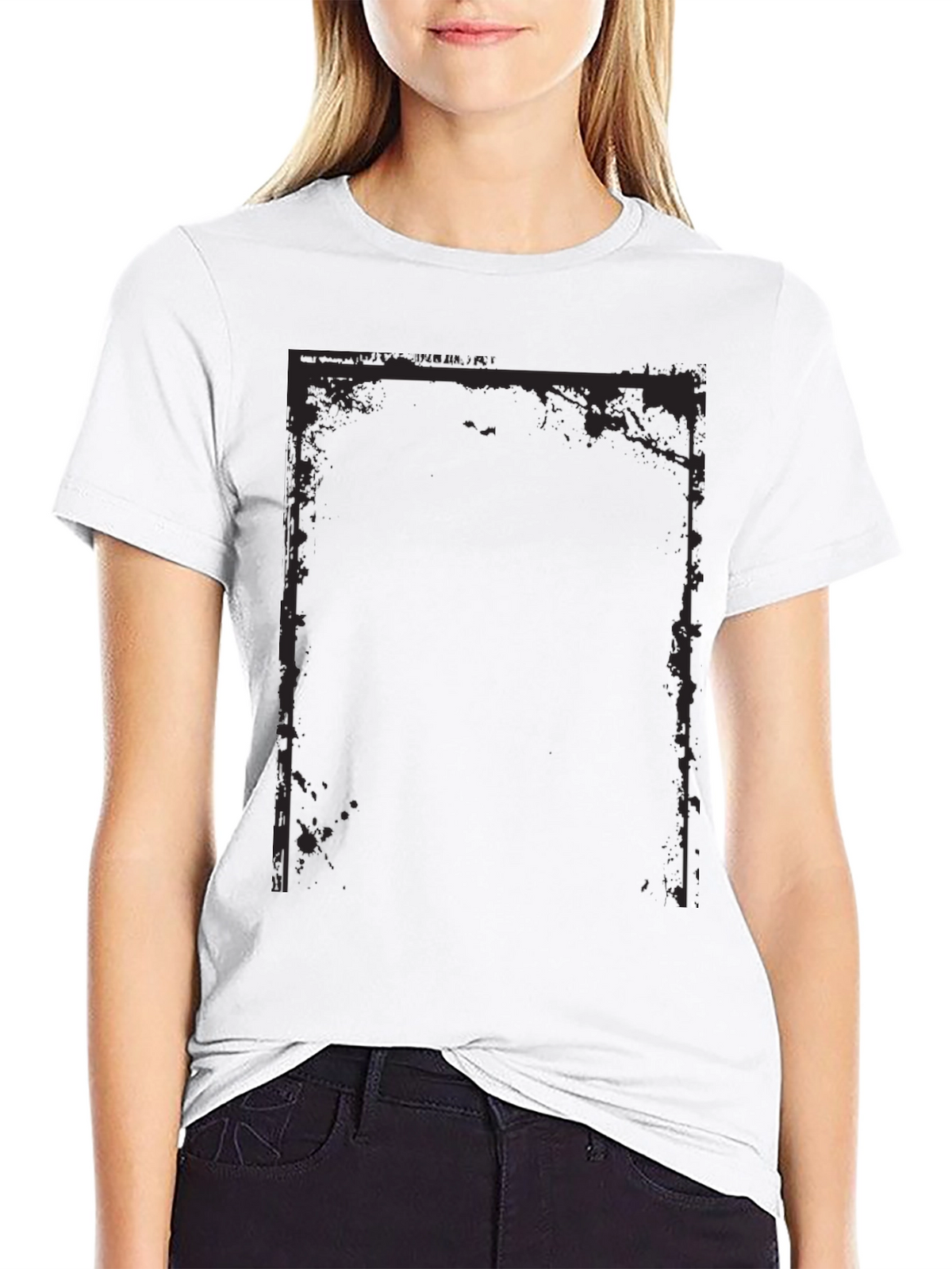 Edgy Graphic Tee - Black Cotton Blend