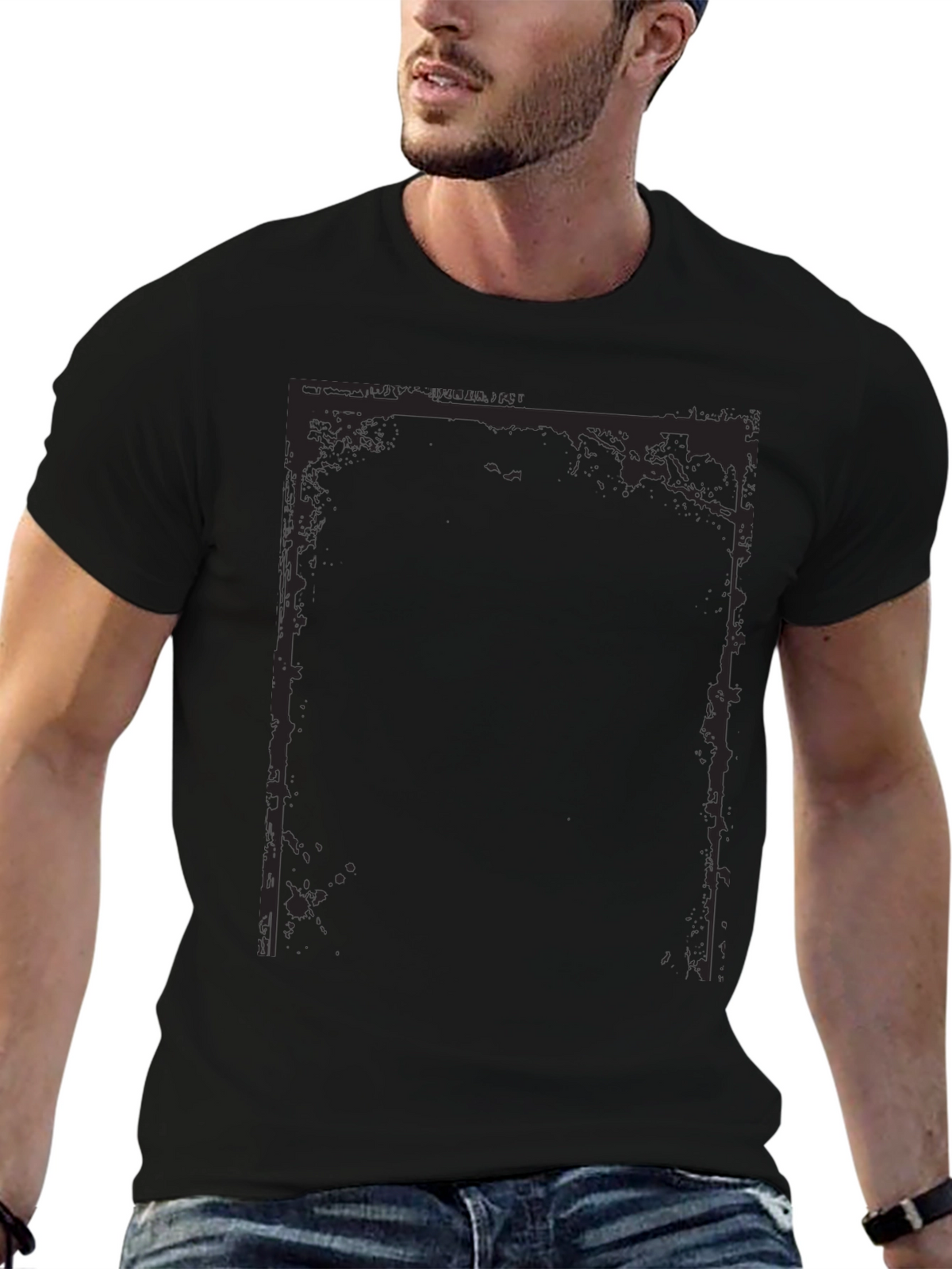 Edgy Graphic Tee - Black Cotton Blend