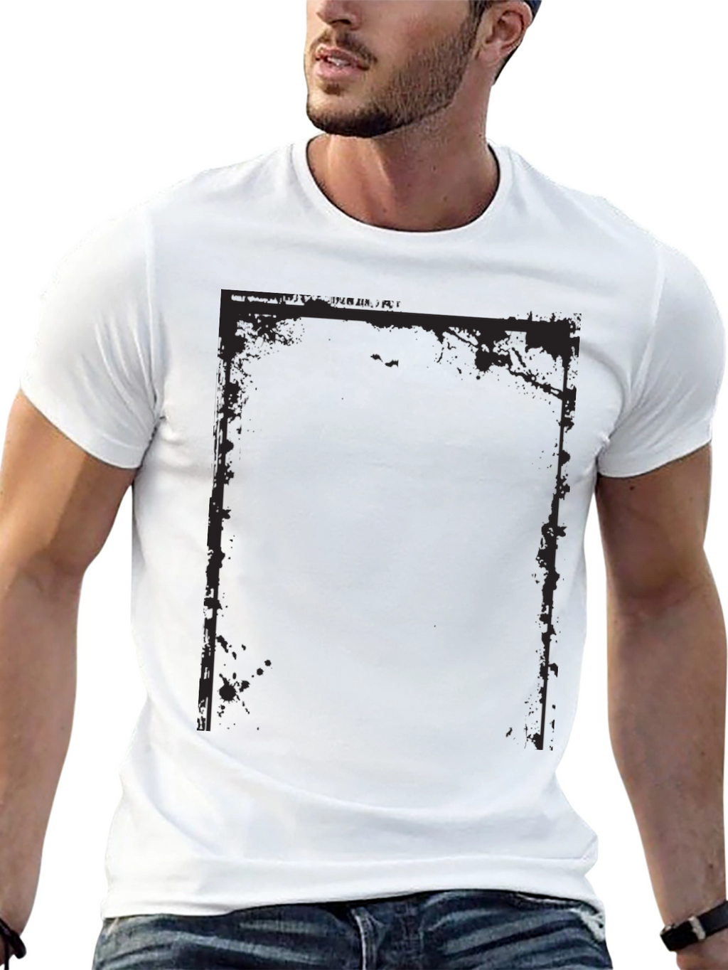 Edgy Graphic Tee - Black Cotton Blend
