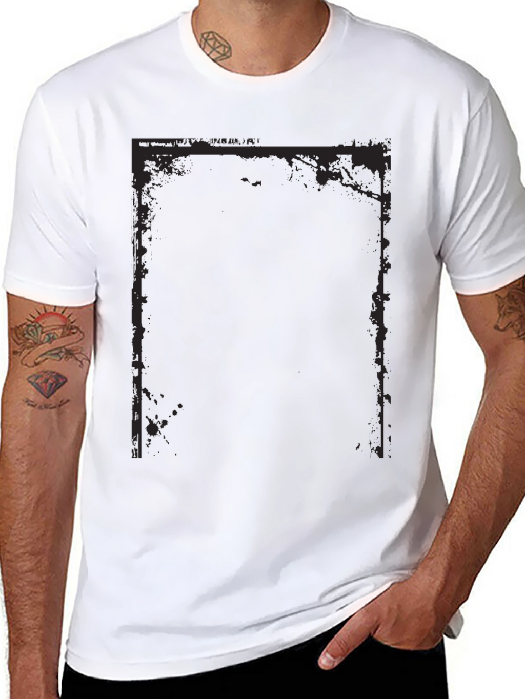 Edgy Graphic Tee - Black Cotton Blend