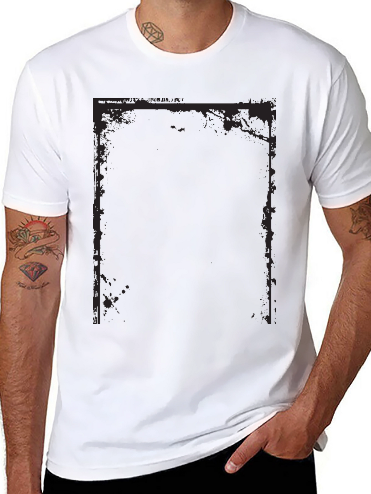 Edgy Graphic Tee - Black Cotton Blend