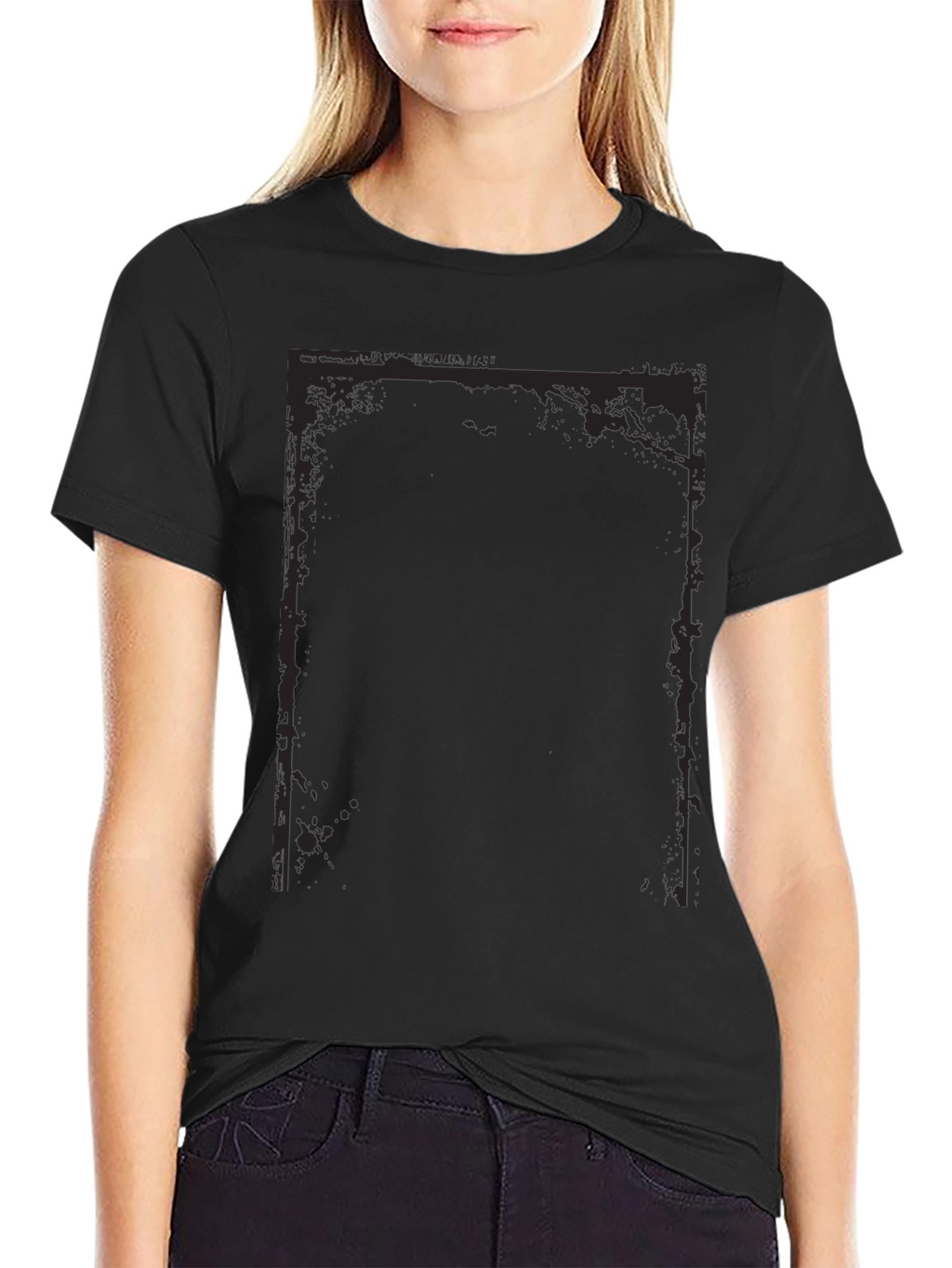 Edgy Graphic Tee - Black Cotton Blend